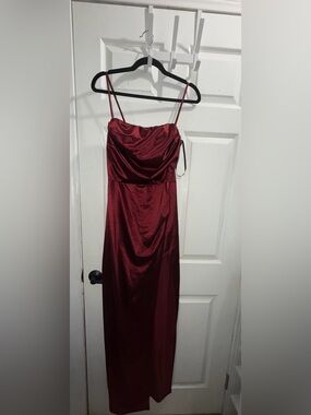 Windsor Satin  Maxi Dress in Wine